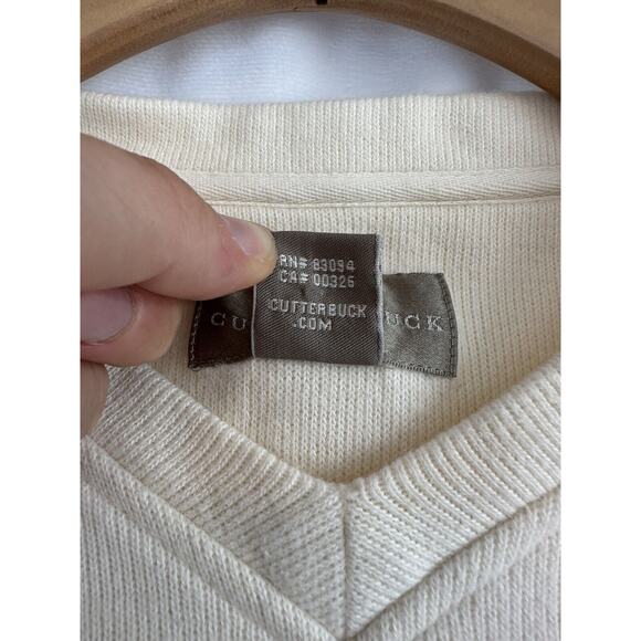 Cutter & Buck Sweater Pullover V-neck 100% Cotton Nautical Beachy Size Womens L - Picture 8 of 10